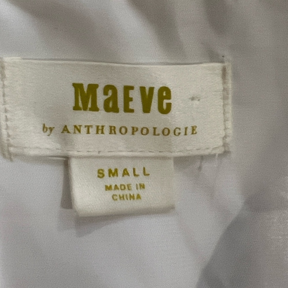 Maeve Anthropologie cinch waist snap front white faux fur jacket small - Picture 9 of 11